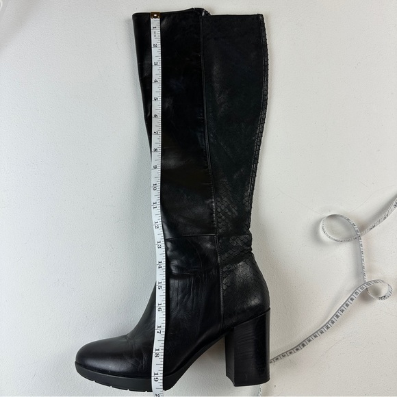 Dune London Knee-High Mid Block Heeled Black Boots Size EU 39 US 8 Dune Black - Picture 13 of 16